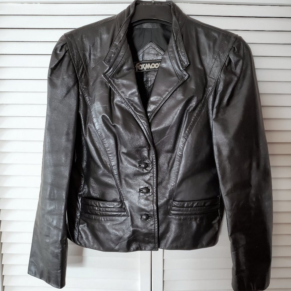 1980's Leather Cropped Jacket for Women